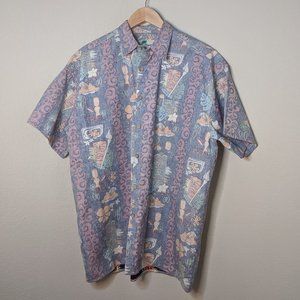 Hawaiian Life in Paradise Button Down Shirt M